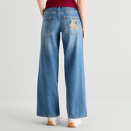 Arizona Womens Juniors Short Low Rise Baggy Fit Jean