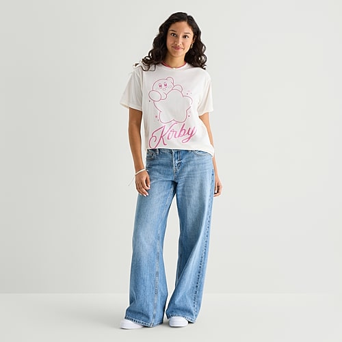 Arizona Womens Low Rise Baggy Fit Jean In Blue
