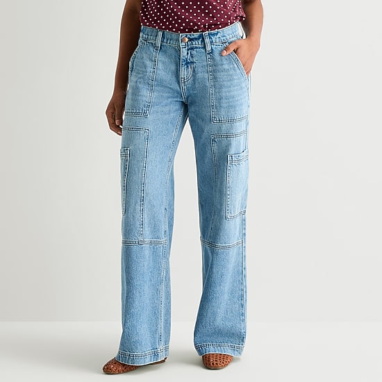 Arizona Womens Juniors Short Low Rise Baggy Fit Jean