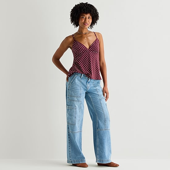 Arizona Womens Juniors Short Low Rise Baggy Fit Jean