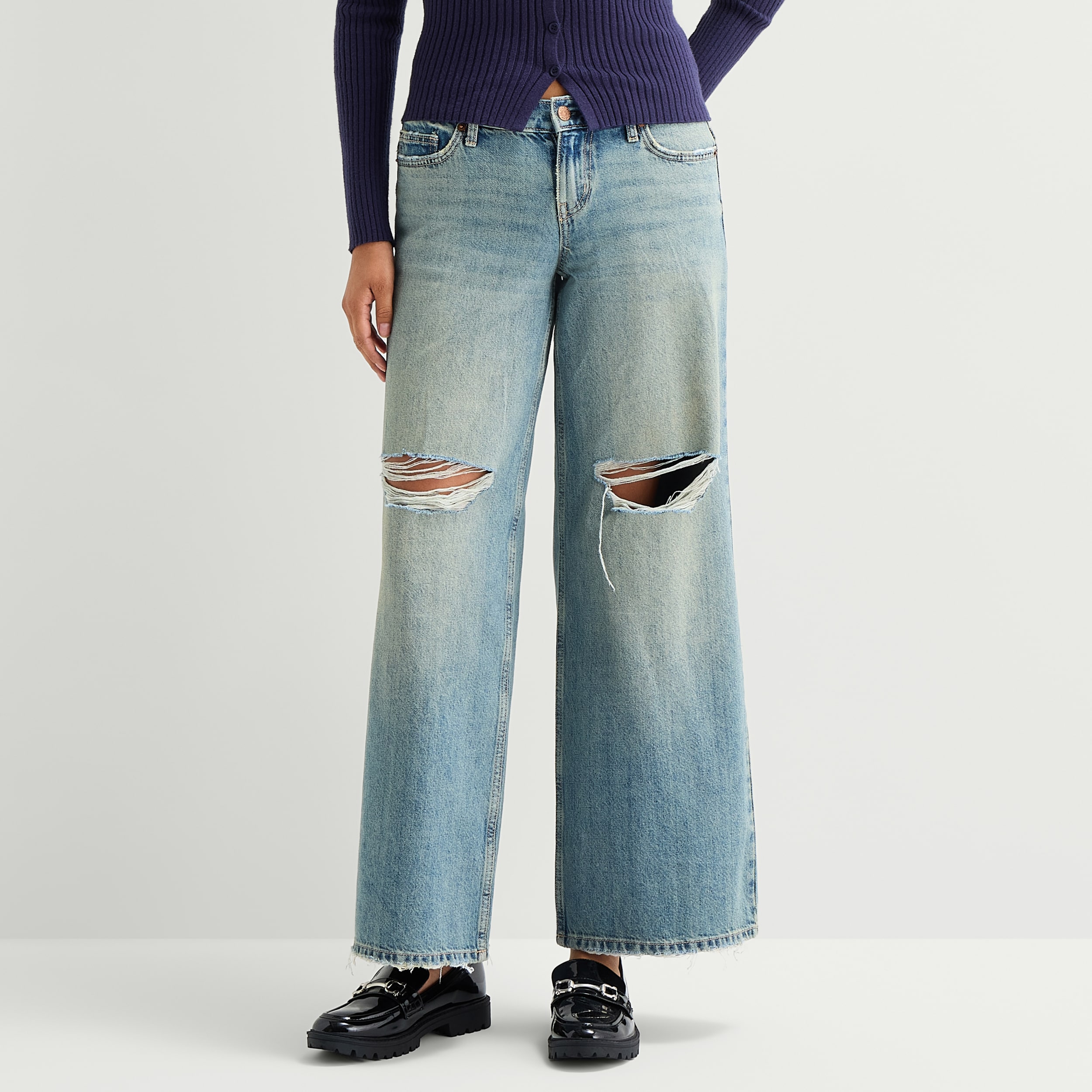 Arizona Womens Juniors Short Low Rise Baggy Fit Jean