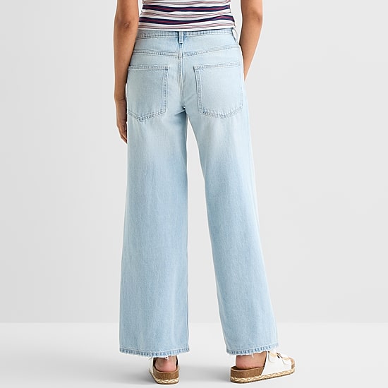 Arizona Womens Juniors Short Low Rise Baggy Fit Jean