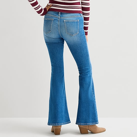 Arizona Womens Juniors Low Rise Flare Leg Jean