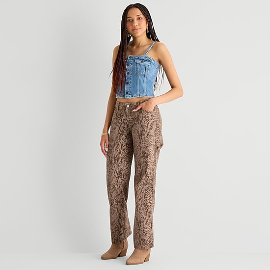 Arizona Womens Juniors Straight Leg Jean