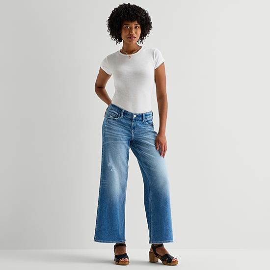 Arizona Curvy Womens Juniors Low Rise Curvy Fit Jean