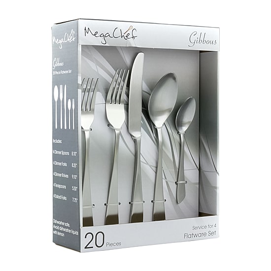 MegaChef Gibbous 20-pc. 18/10 Stainless Steel Flatware Set