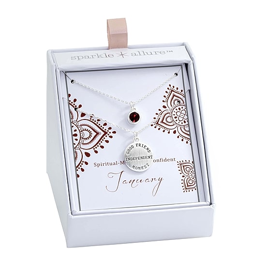 Sparkle Allure Womens Red Crystal Pure Silver Over Brass 2-pc. Necklace Set