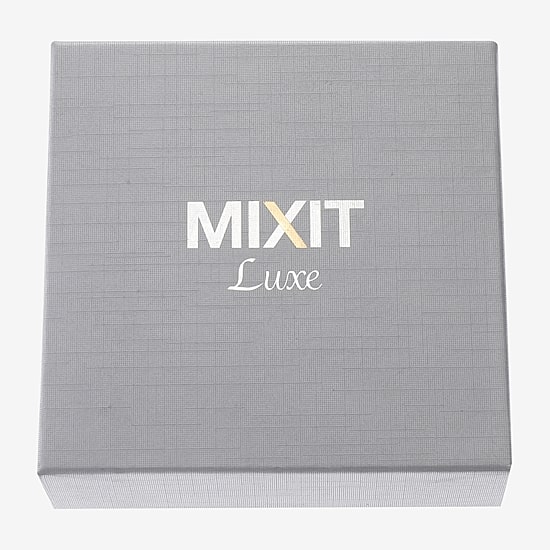 Mixit Silver Tone Initial Pendant Necklace & Stud Earring Womens White Heart 2-pc. Jewelry Set