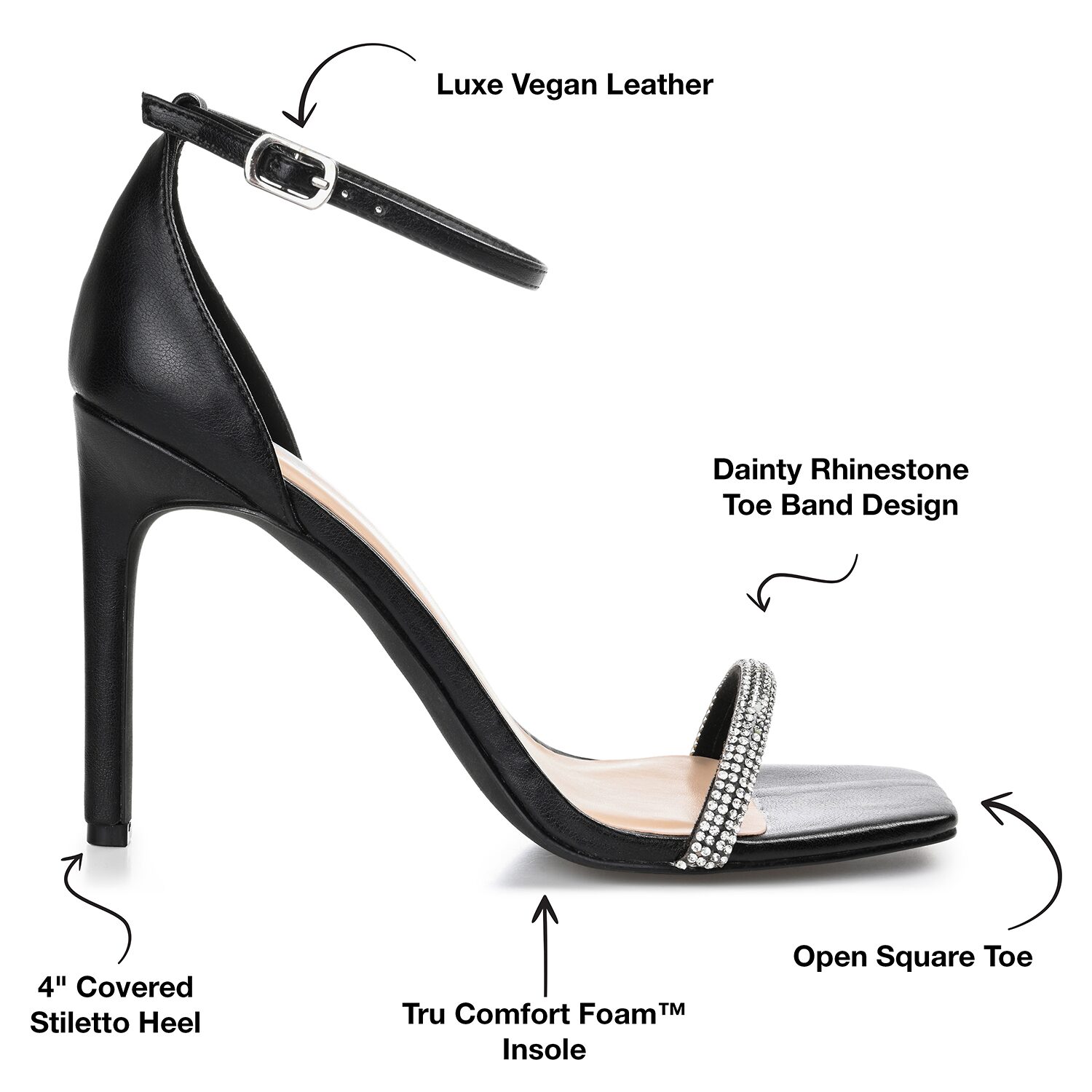 Journee Collection Zoya Womens Round Open Toe Stiletto Heel Pumps
