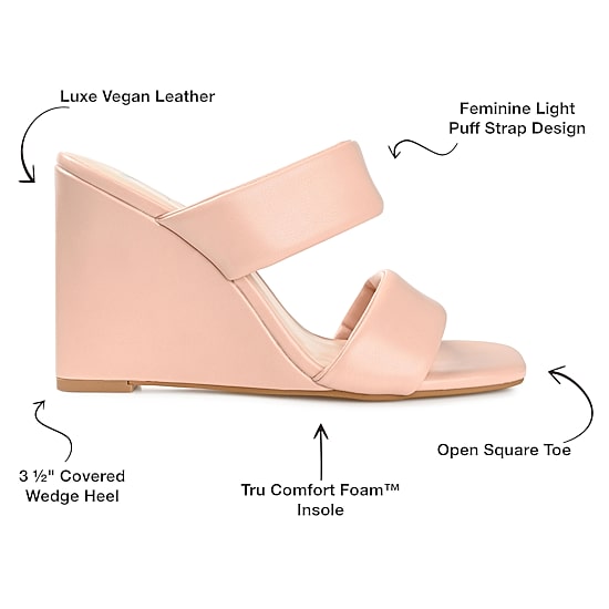 Journee Collection Kailee Womens Round Open Toe Wedge Heel Pumps