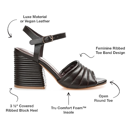 Journee Collection Charmaine Womens Round Open Toe Stacked Heel Pumps