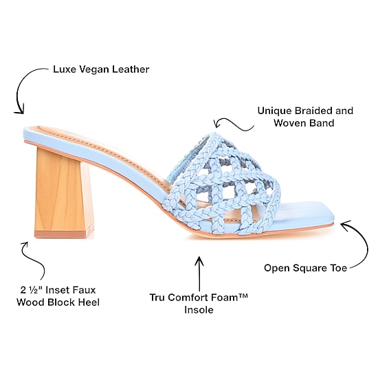 Journee Collection Evvie Womens Round Open Toe Block Heel Pumps