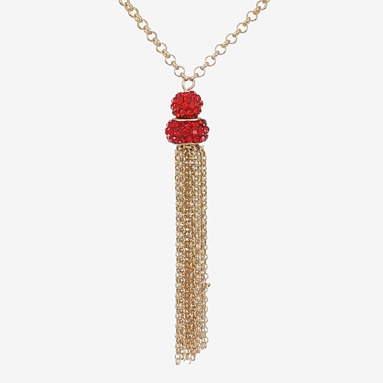 Monet Jewelry Tassel Womens 31 Inch Strand Necklace