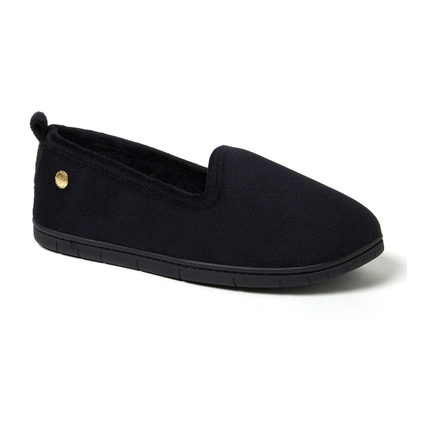 Dearfoams Rachel Velour Closed Back Womens Memory Foam Slip-On Slippers
