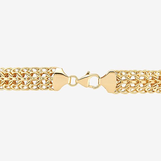 Womens 14K Gold Hollow Link Chain Bracelet