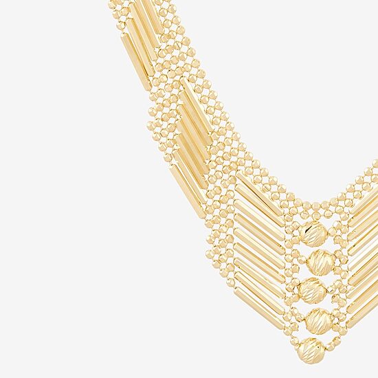 Womens 14K Gold 17 Inch Beaded Necklace