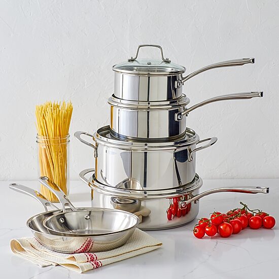 Martha Stewart Castelle Stainless Steel 10-pc. Cookware Set