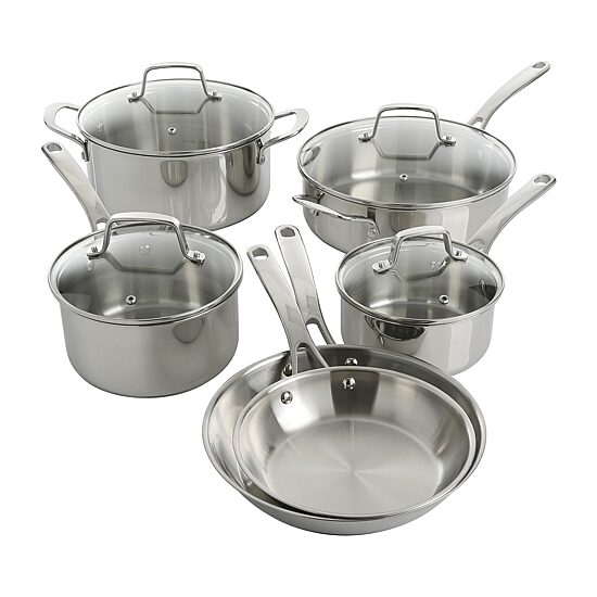 Martha Stewart Castelle Stainless Steel 10-pc. Cookware Set