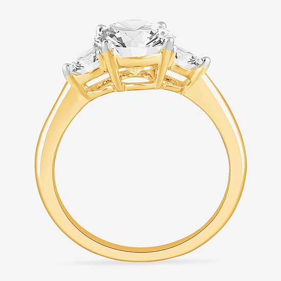 (G-H / Si1-Si2) Womens 3 3/4 CT. T.W. Lab Grown White Diamond 14K Gold Oval 3-Stone Engagement Ring