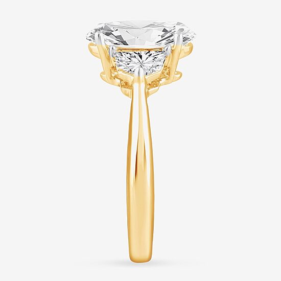 (G-H / Si1-Si2) Womens 3 3/4 CT. T.W. Lab Grown White Diamond 14K Gold Oval 3-Stone Engagement Ring