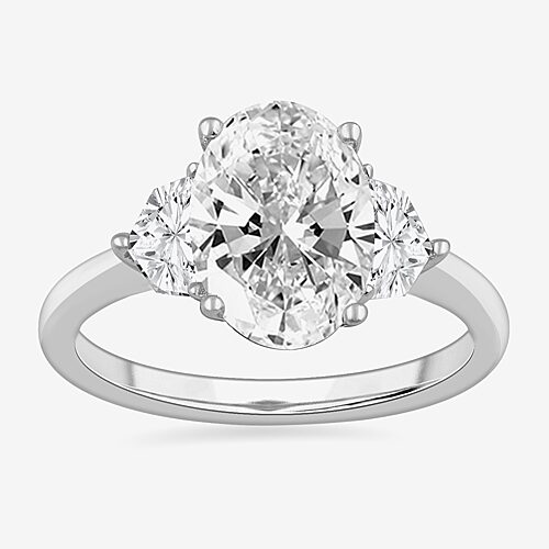 Modern Bride (g-h / Si1-si2) Womens 3 3/4 Ct. T.w. Lab Grown White Diamond 14k Gold Oval 3-stone Engagement Ring
