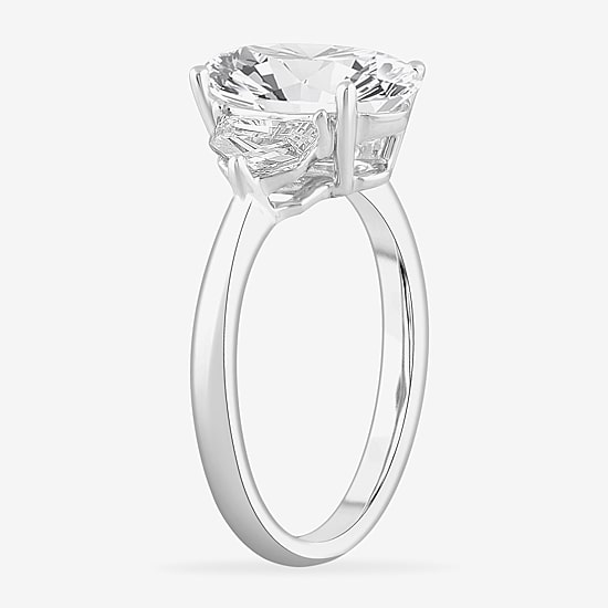 (G-H / Si1-Si2) Womens 3 1/2 CT. T.W Lab Grown White Diamond 14K Gold Pear 3-Stone Engagement Ring