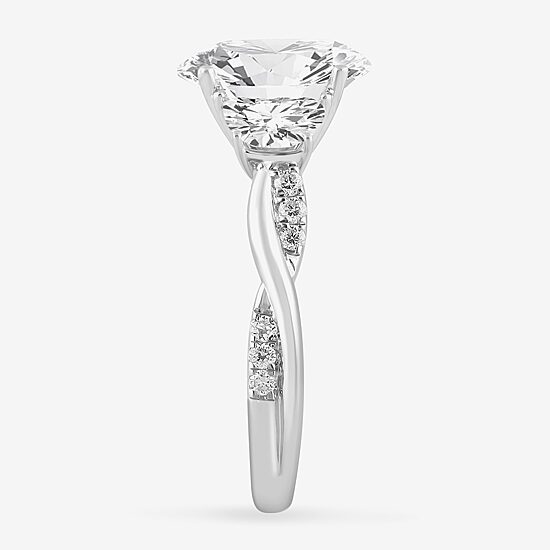 (G-H / Si1-Si2) Womens 3 3/4 CT. T.W. Lab Grown White Diamond 14K Gold Oval 3-Stone Engagement Ring