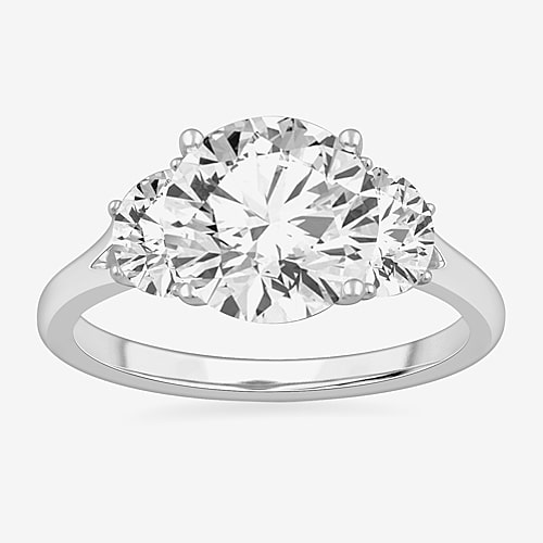 Modern Bride (g-h / Si1-si2) Womens 3 3/4 Ct. T.w. Lab Grown White Diamond 14k Gold Round 3-stone Engagement Ring
