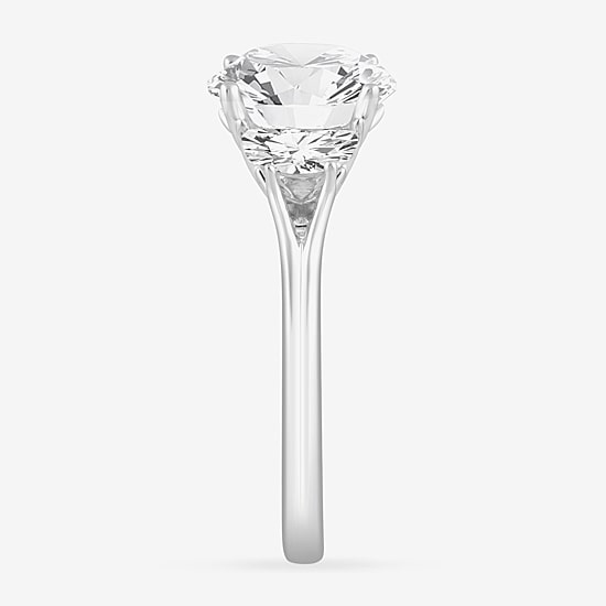 (G-H / Si1-Si2) Womens 3 3/4 CT. T.W. Lab Grown White Diamond 14K Gold Round 3-Stone Engagement Ring