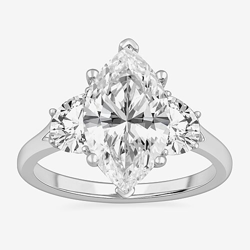Modern Bride (g-h / Si1-si2) Womens 3 3/4 Ct. T.w. Lab Grown White Diamond 14k Gold Marquise 3-stone Engagement R