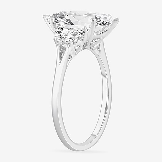 (G-H / Si1-Si2) Womens 3 3/4 CT. T.W. Lab Grown White Diamond 14K Gold Marquise 3-Stone Engagement Ring