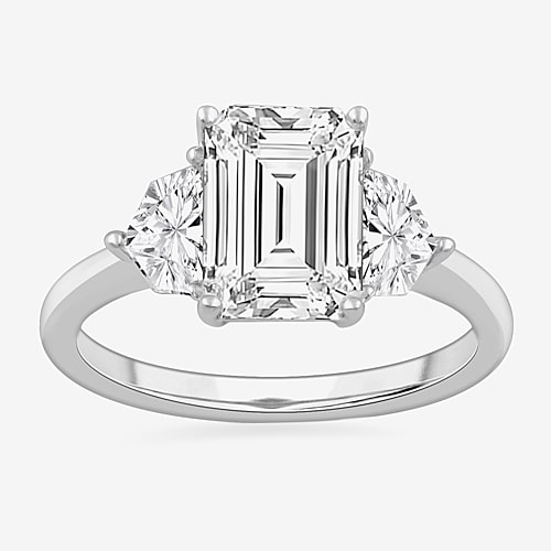 Modern Bride (g-h / Si1-si2) Womens 3 3/4 Ct. T.w. Lab Grown White Diamond 14k Gold 3-stone Engagement Ring