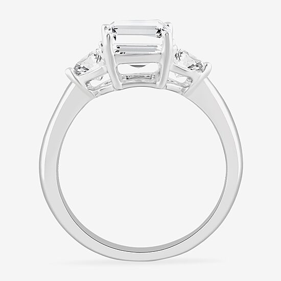 (G-H / Si1-Si2) Womens 3 3/4 CT. T.W. Lab Grown White Diamond 14K Gold 3-Stone Engagement Ring