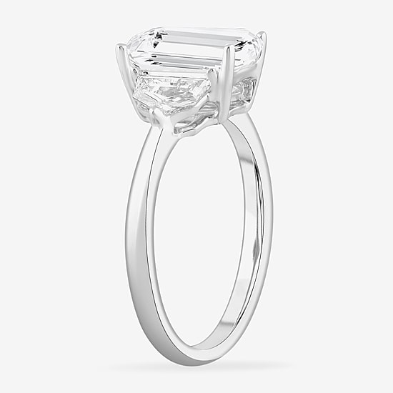 (G-H / Si1-Si2) Womens 3 3/4 CT. T.W. Lab Grown White Diamond 14K Gold 3-Stone Engagement Ring