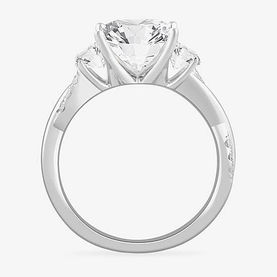 (G-H / Si1-Si2) Womens 3 3/4 CT. T.W. Lab Grown White Diamond 14K Gold 3-Stone Engagement Ring
