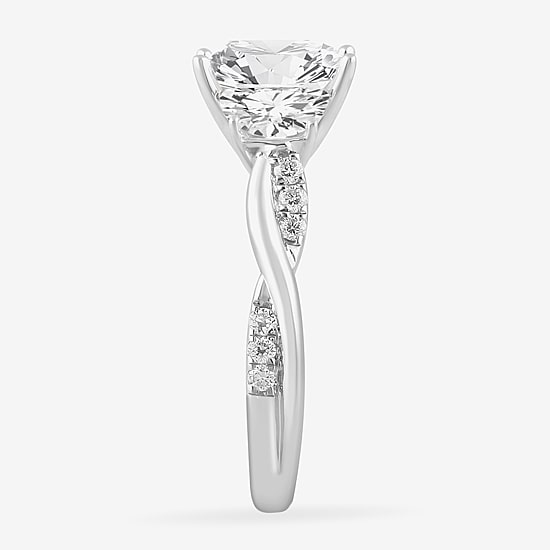(G-H / Si1-Si2) Womens 3 3/4 CT. T.W. Lab Grown White Diamond 14K Gold 3-Stone Engagement Ring