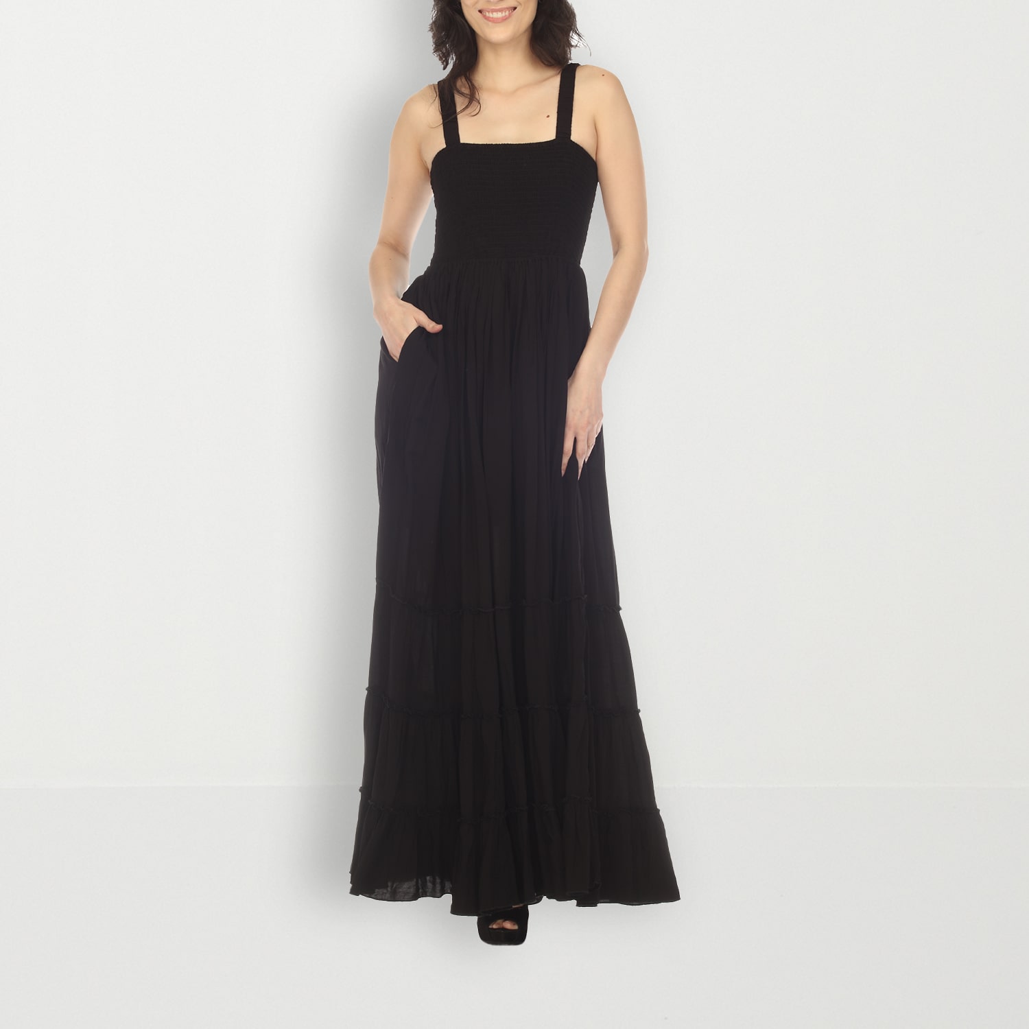 White Mark Womens Square Neck Sleeveless Sundress