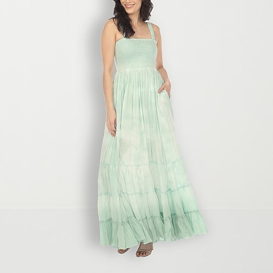 White Mark Womens Square Neck Sleeveless Sundress