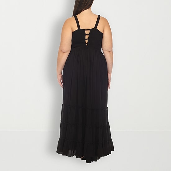 White Mark Womens Plus Square Neck Sleeveless Sundress