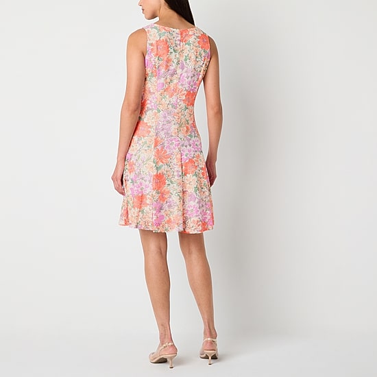 Perceptions Womens Lace Floral Jacket Dress