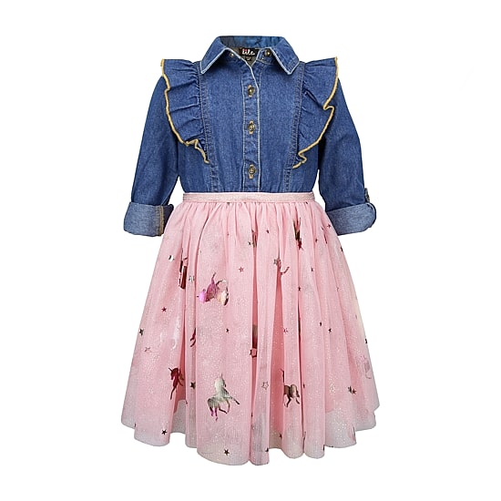 Lilt Toddler Girls Long Sleeve A-Line Dress