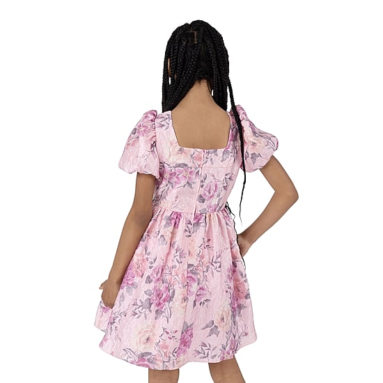 Rare Editions Big Kid Girls Short Sleeve Puffed A-Line Dress