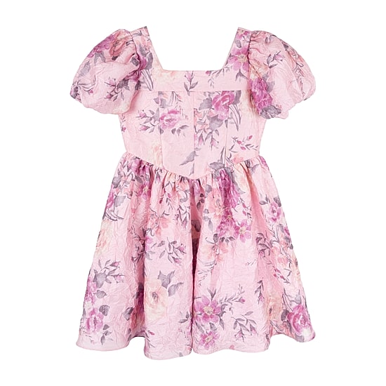 Rare Editions Big Kid Girls Short Sleeve Puffed A-Line Dress