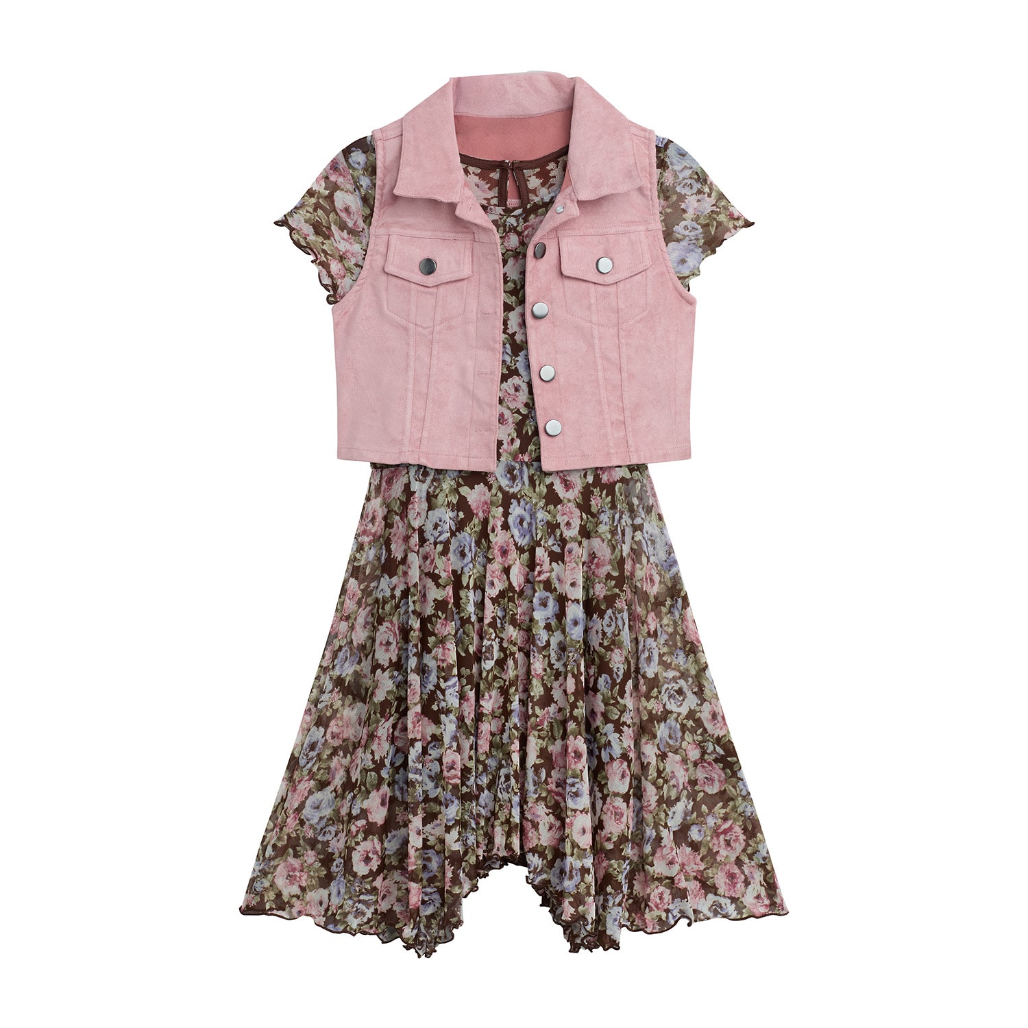 Byer California Girls Cap Floral 2-pc. Dress Set