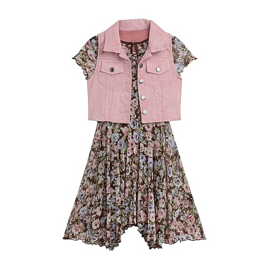 Byer California Girls Cap Floral 2-pc. Dress Set