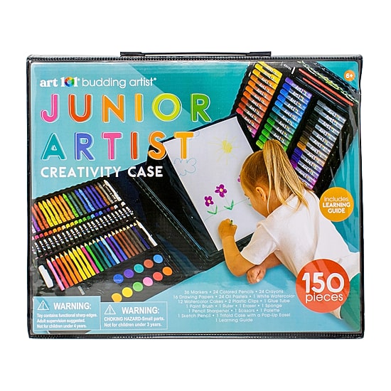 Art 101 Budding Artist Pop-Up Easel 150 Piece Doodle and Color Art Set