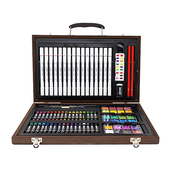 Art 101 Multimedia Illustration 85 Piece Wood Art Set Featuring Illy Markers