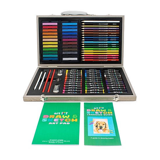 Art 101 Drawing, Sketching, and Doodling 111 Piece Wood Art Set