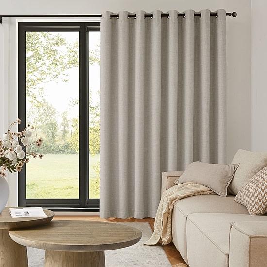 TRU-BARRIER Thermalbarrier Thermal Snap In Liner Room Darkening Grommet Top Single Patio Door Curtain