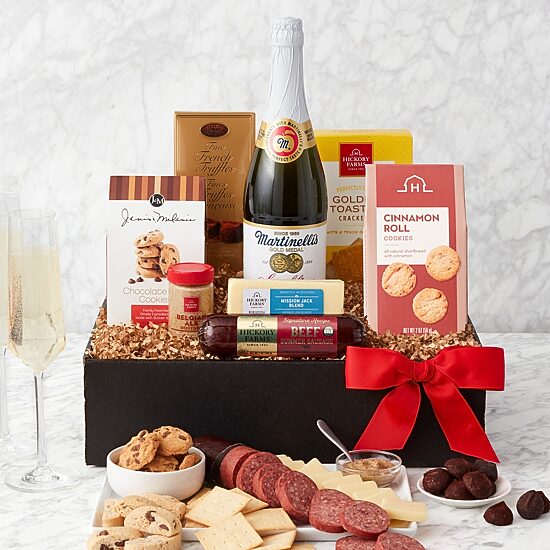 Hickory Farms Sparkling Cider & Snacks Gift Box Set